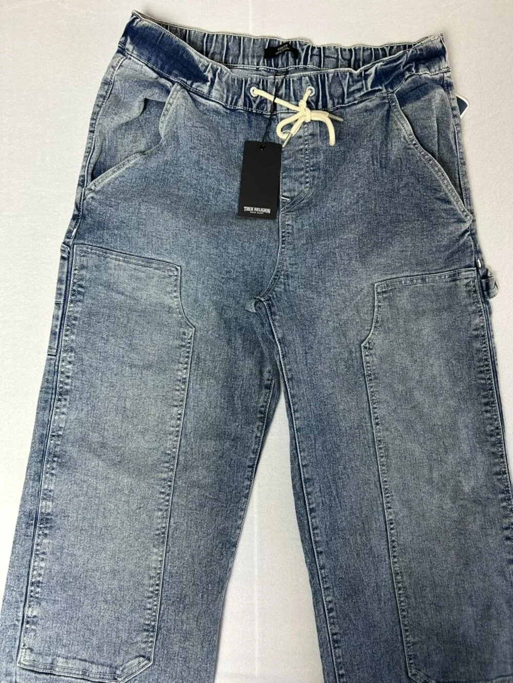 True Religion Vinny Carpenter Jeans Men 32 Light Bucking Wash NWT
